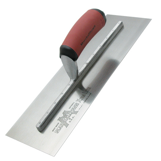 Why are different materials used to make finishing trowels?   